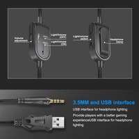 ONIKUMA K8 PS4 zestaw słuchawkowy kamuflaż casque przewodowy komputer Gamer słuchawki stereofoniczne do gier z mikrofonem LED Lights na XBox One/Laptop 6